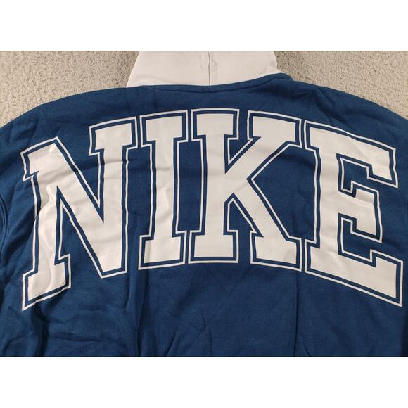 Nike Sweatshirt Women's Large Blue 1/2 Zip Fleece Team Jacket Cotton Stretch - Picture 9 of 12